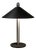Postmodern Table Lamp with Black Cone Shade and Brushed Aluminum Stem, 1980s For Sale