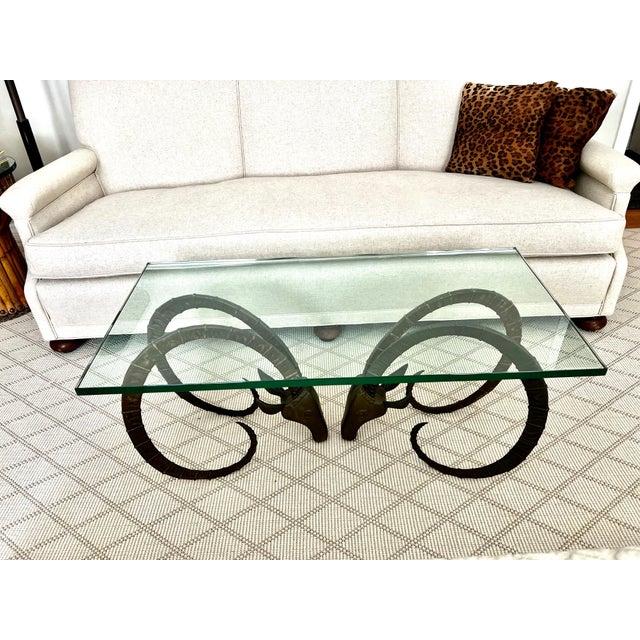 1970s 1970s Brass Rams Heads in the Style of Alain Chervet For Sale - Image 5 of 12