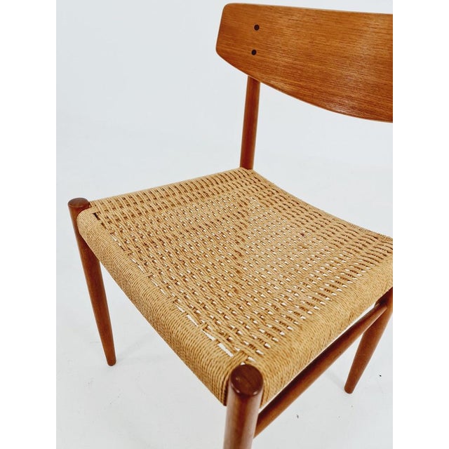 Danish Teak & Paper Cord Dining Chair from A.M. Mobler, 1960s For Sale - Image 6 of 11