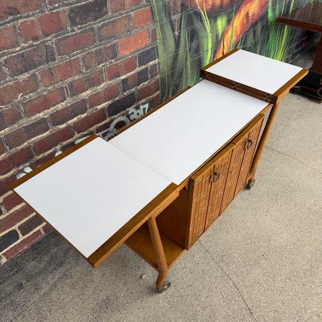 John Stuart Bert England for Johnson Furniture Retailed Through John Stuart Inc Bar Cart For Sale - Image 4 of 12