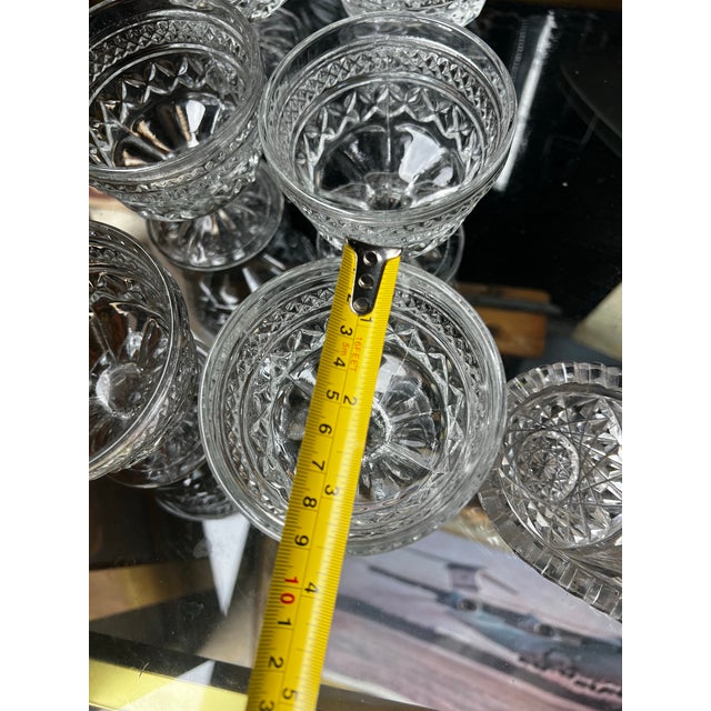 Mid-Century Modern 1970s Mid Century Modern Collection of Crystal Detailed Glasses- Set of 8 For Sale - Image 3 of 7