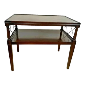 1950s Vintage Hekman Table Bottom Shelf Two Tier Mahogany