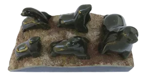 Mid 20th Century Carved Jade Seals on Rock