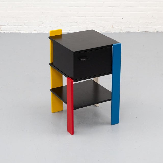 Wood Side Table in the style of Rietveld, 1980s For Sale - Image 7 of 16