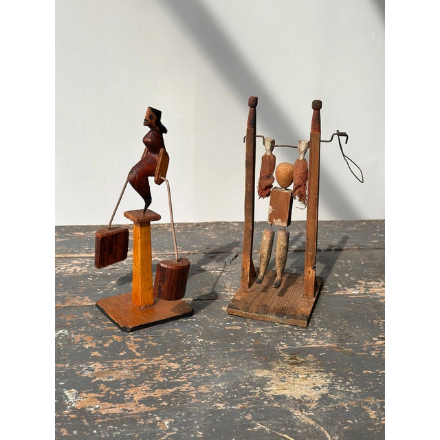 Vintage Folk Art Acrobat Whirligig, Circa 1st-Half 20th Century For Sale - Image 4 of 18