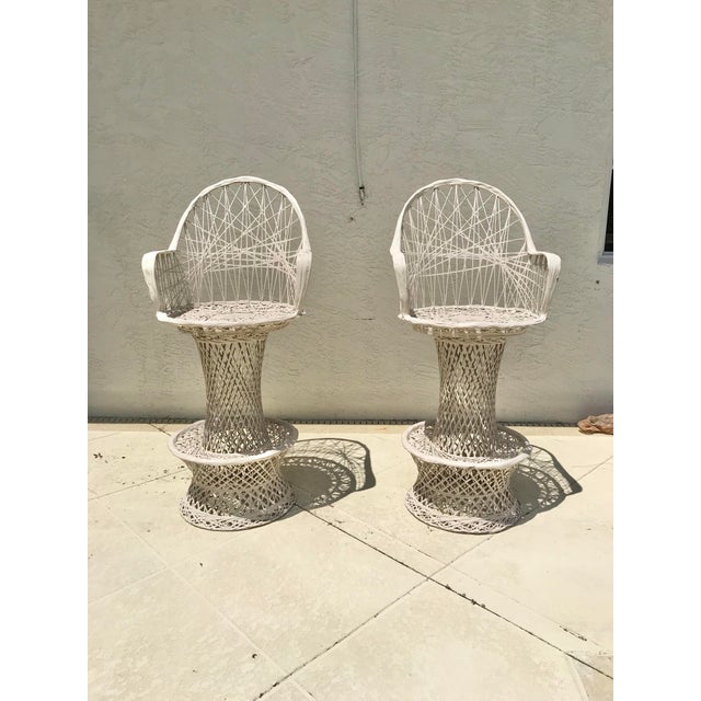 Mid 20th Century Mid Century Swivel Bar Stools Russell Woodard Style - a Pair For Sale - Image 12 of 12