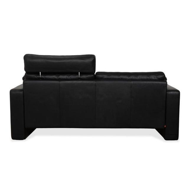 Two-Seater Sofa in Black Leather with Headrest from Cor For Sale - Image 15 of 17
