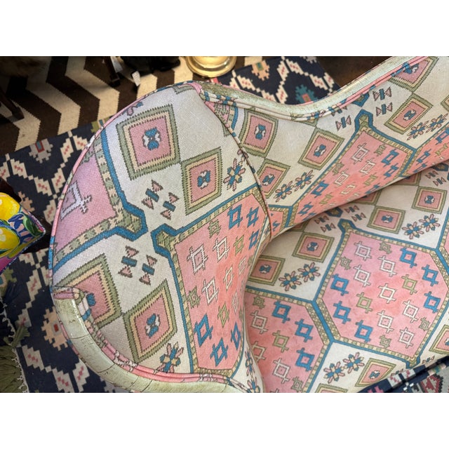 Vintage French Provincial Style Settee With Gorgeous Upholstery For Sale - Image 12 of 14