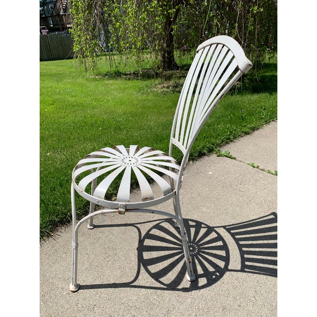 Vintage Mid Century French Francois Carre Sunburst Garden Chairs- Set