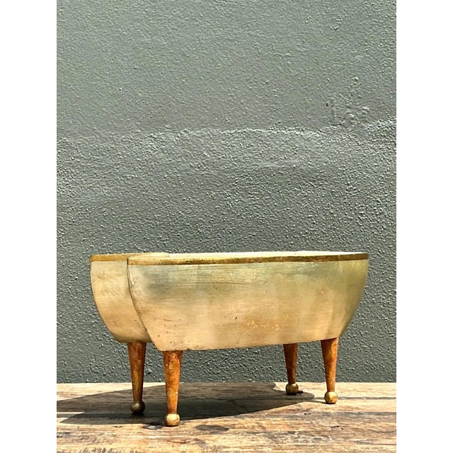 Gold Vintage Footed Decorative Bowl For Sale - Image 8 of 17