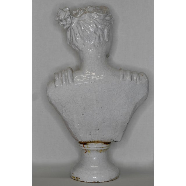 Terracotta Glazed Bust of Diana Goddess of Hunt For Sale In Nashville - Image 6 of 11