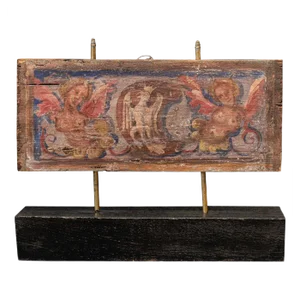 Polychrome Painted Ceiling Panel, 17th Century