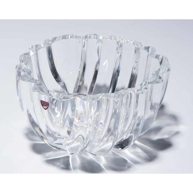 Orrefors Amour ボウル Lars Hellsten デザイン Orrefors Lars Hellsten Blue Glass 4-Petal Lotus Bowl | eBay