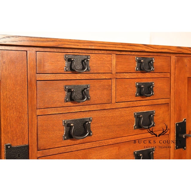 Wood Stickley Syracuse Mission Collection Syracuse Oak Sideboard For Sale - Image 7 of 18