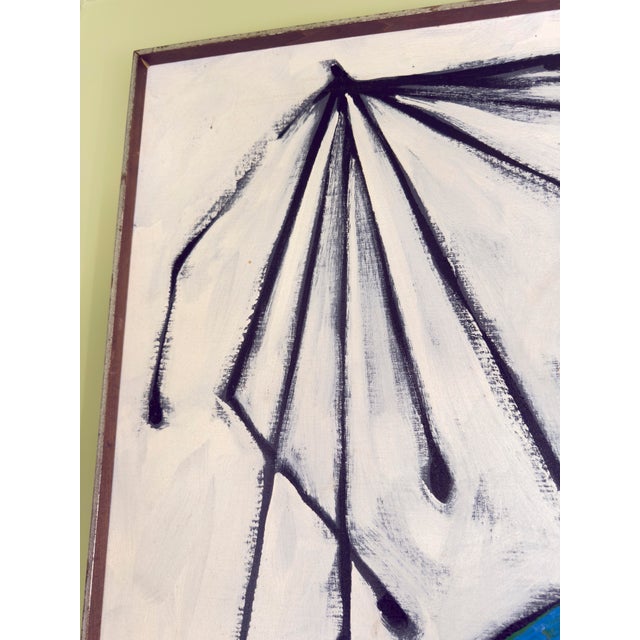 Vintage “Sawyer” Original Clown Painting, Oil on Canvas, Mid‑20th Century Folk Art For Sale - Image 4 of 8