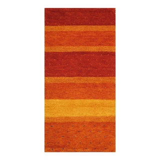 Pasargad Home Gabbeh Hand-Knotted Lamb's Wool Rust Area Rug- 2' 5'' X 4'10'' For Sale