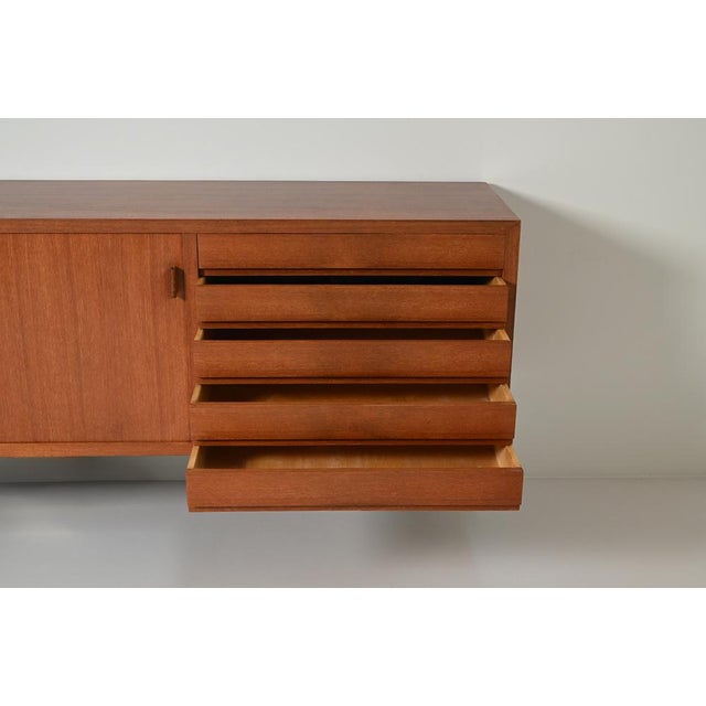 Wood Large Teak Floating Sideboard, 1960s For Sale - Image 7 of 9