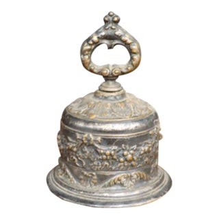 Gorham Silver Plate Ornate Floral Repoussé Bell For Sale
