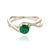 Art Deco Emerald & Diamond Crossover Cocktail Ring in 18k White Gold Size 6.5 For Sale - Image 4 of 16