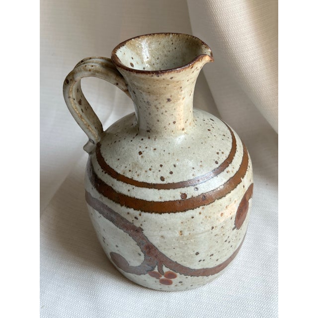 Ceramic Vintage Mid 20th Century Japandi Style Earthenware Pitcher by Niels Refsgaard for Dansk Japan For Sale - Image 7 of 12