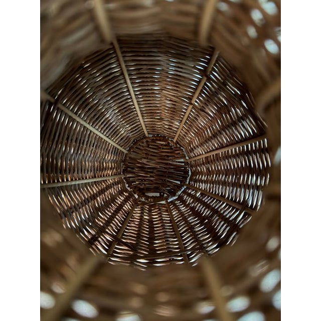 Boho Chic Handmade Rattan Urns Pair For Sale - Image 3 of 6