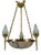 Early 20th Century French Empire Alabaster, Glass, and Bronze Six-Light Chandelier, 1890s For Sale