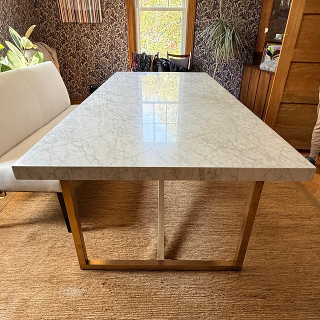 Rh 96” Torano Marble Dining Table For Sale In Washington DC - Image 6 of 8