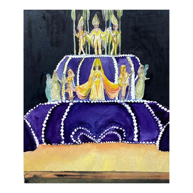 1975 Sue Cohen Hollywood Revue Watercolor For Sale