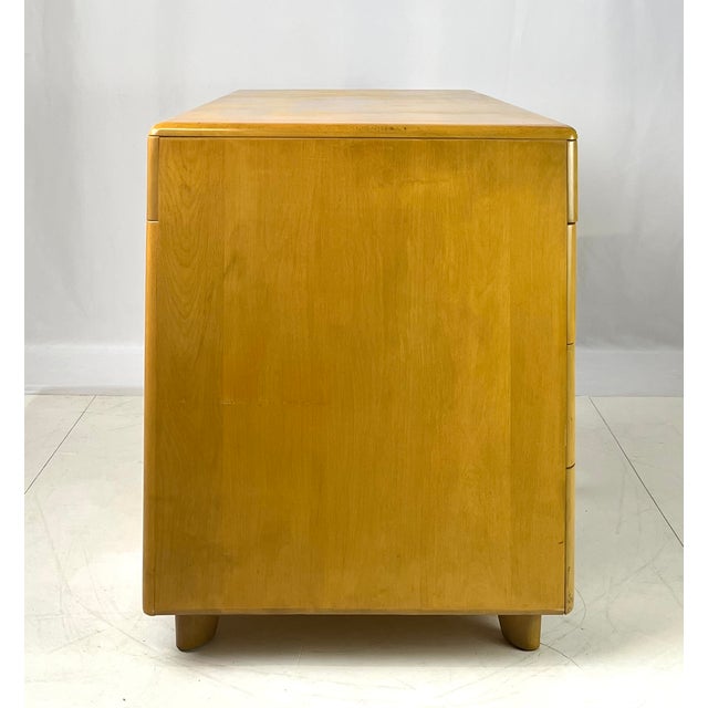 Wood Mid-Century Modern Heywood-Wakefield Solid Birch Kneehole Desk in "Wheat" Finish For Sale - Image 7 of 18