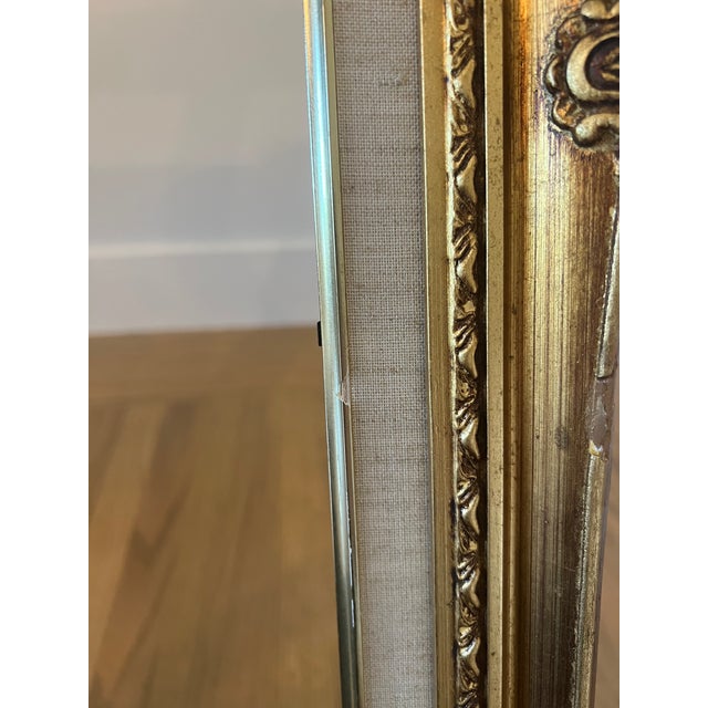 Late 20th Century Vintage Ornate Gilt Wood Picture Frame With Linen Liner For Sale - Image 5 of 6