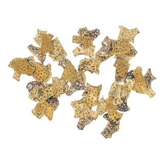 Curtis Jere Molten Brass Flakes Wall Sculpture For Sale