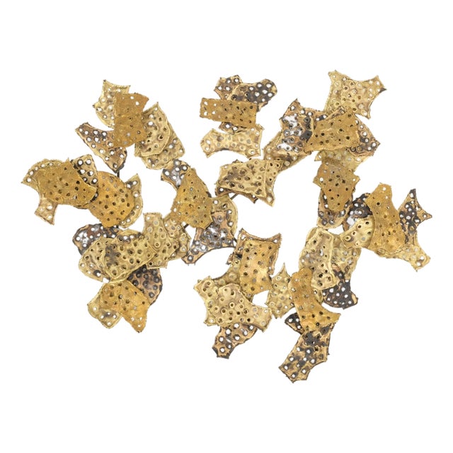 Curtis Jere Molten Brass Flakes Wall Sculpture For Sale