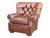 English Chesterfield Style Tufted Leather Armchair & Ottoman For Sale - Image 9 of 14
