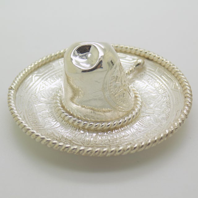 Vintage Mexican Handmade 925 Sterling Silver Sombrero, 1970s For Sale - Image 4 of 13