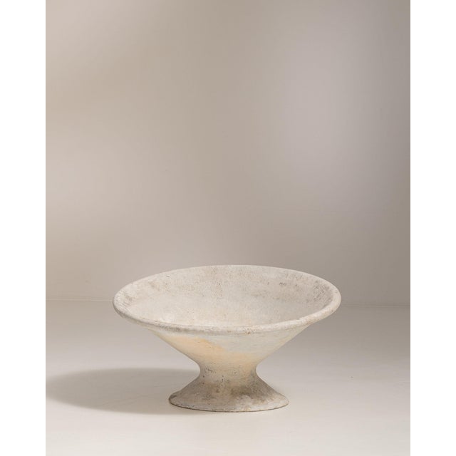 1960-1969 France Weathered Antique White Painted Flared Bowl Planter For Sale - Image 4 of 9