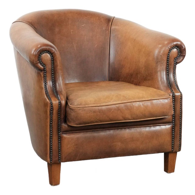 Club Chair in Sheepskin Leather For Sale