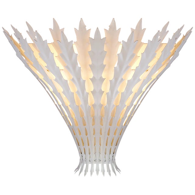 AERIN for Visual Comfort Signature Hampton Wall Light in Plaster White For Sale