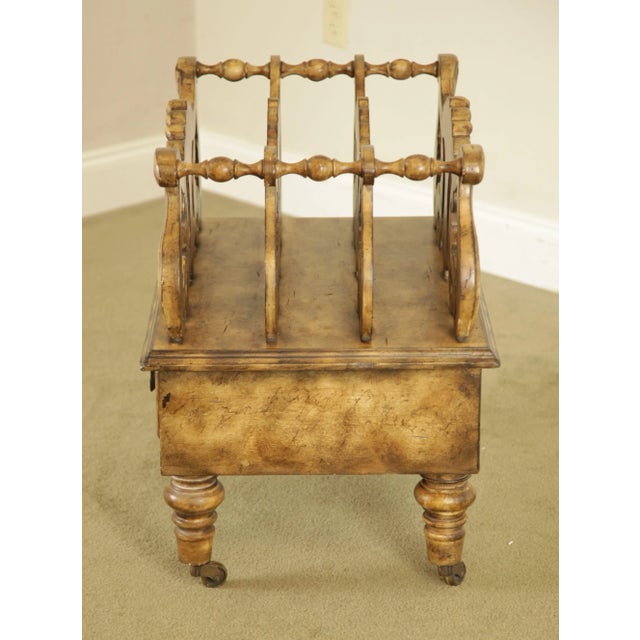 Maitland - Smith Regency Style Canterbury Magazine Rack With Drawer For Sale - Image 4 of 12