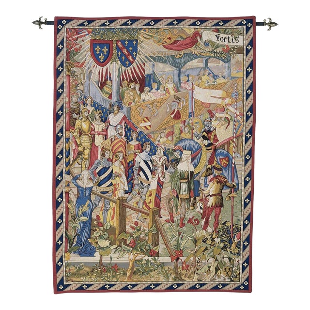 The King's Court Loom Woven Tapestry - 183 X 132 Cm (6'0" X 4'4") - Requires Rod Size 3 For Sale