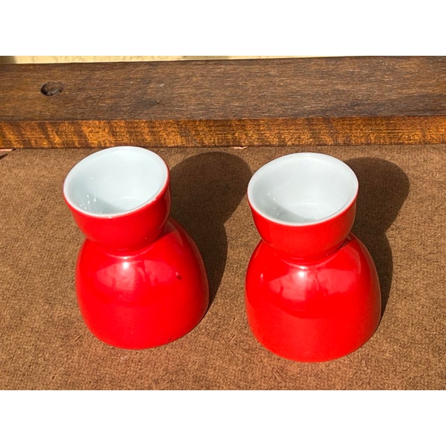 Mid 20th Century Mid Century Red Egg Cups- a Pair For Sale - Image 5 of 6