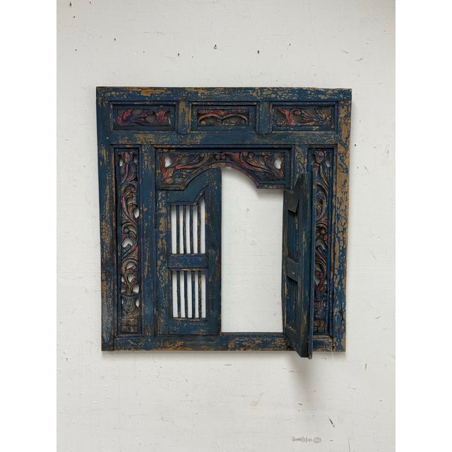 Indonesian Carved Wood Window Wall Decor For Sale - Image 10 of 12