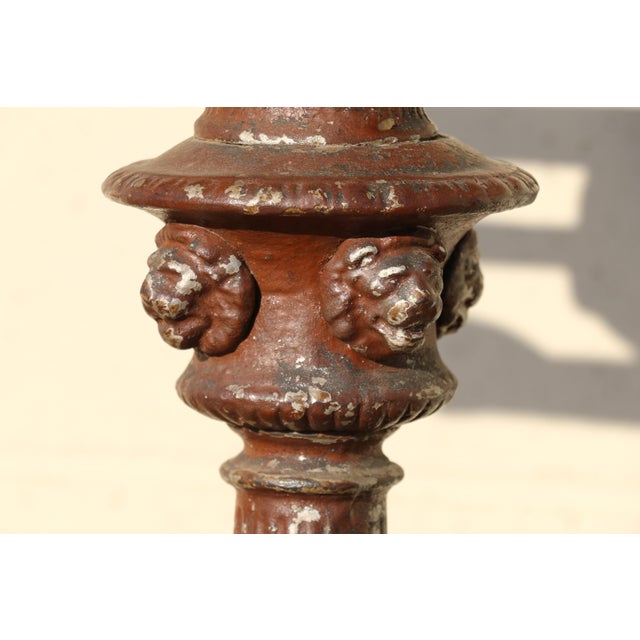 Antique French Bistro Marble Top Pedestal Table With Cast Iron Base, Circa 1900s For Sale - Image 11 of 18