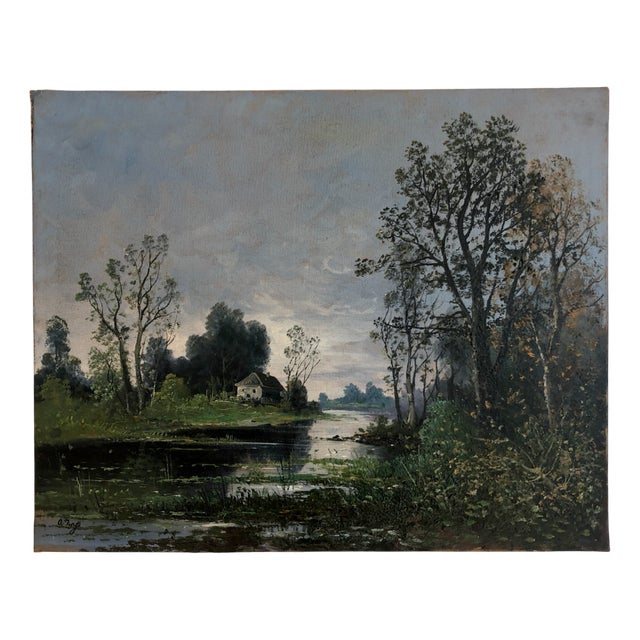 Giuseppe Zago, the Little Gray House, 1890s, Oil on Canvas For Sale