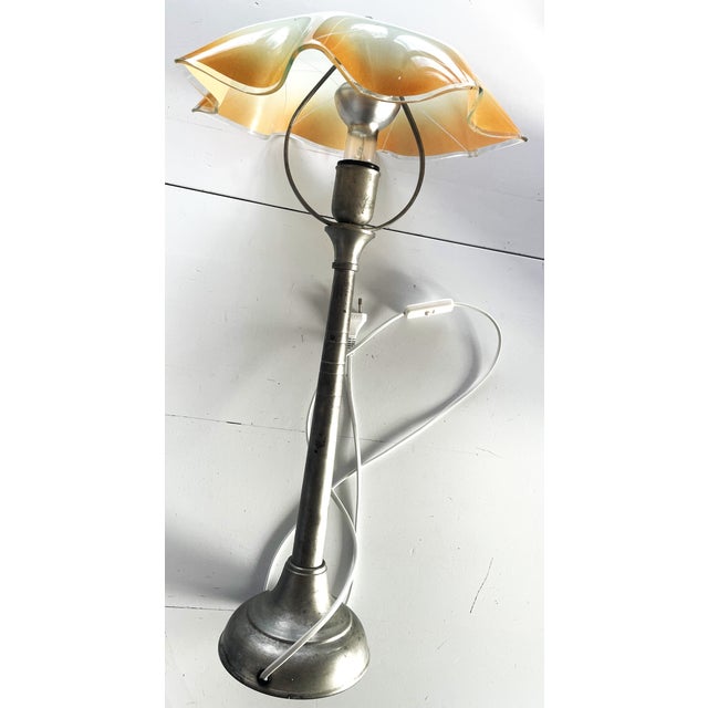Vintage Space Age Amber Glass Table Lamp from Ikea, 1960s For Sale - Image 8 of 18