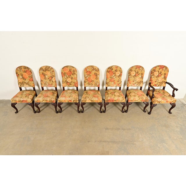 1920s Berkey & Gay Antique Chippendale Carved Walnut Dining Chairs, Circa 1920s For Sale - Image 5 of 15