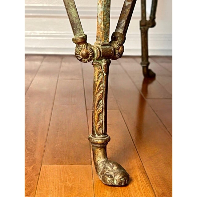 Black 1920s Oscar Bach Attributed Iron Console and Beveled Mirror Set With Marble Top For Sale - Image 8 of 17