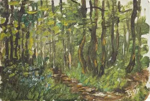 Julio Teixeira Bastos, Landscape, Oil on Cardboard