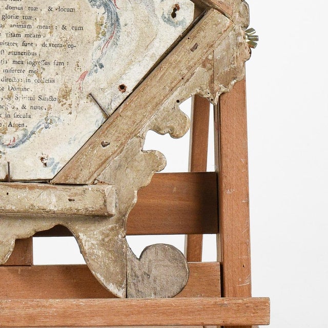 Carved Altar Card in Lacquered Wood Frame, 18th Century For Sale - Image 6 of 18