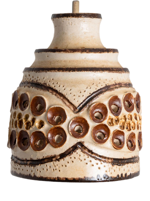 Ceramic Brown Beige Ceramic Pendant Light, Denmark, 1970s
