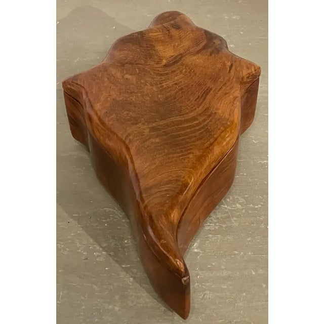 French Modern Specimen Hardwood Carved Conch Shell Motif Box | Chairish